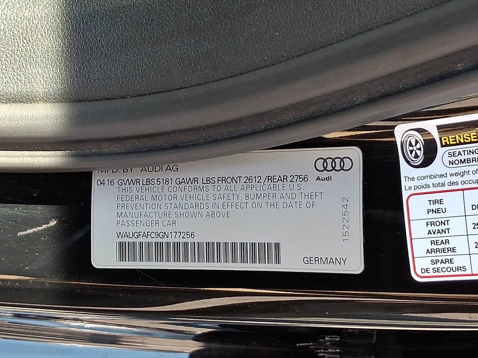 2016 Audi A6 4dr Sdn quattro 2.0T Premium Plus