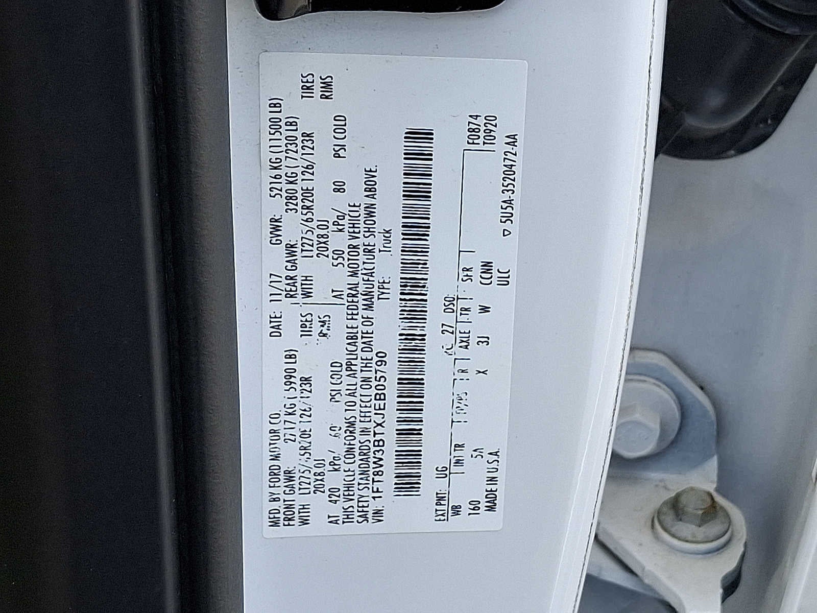 2018 Ford Super Duty F-350 SRW LARIAT 4WD Crew Cab 6.75 Box