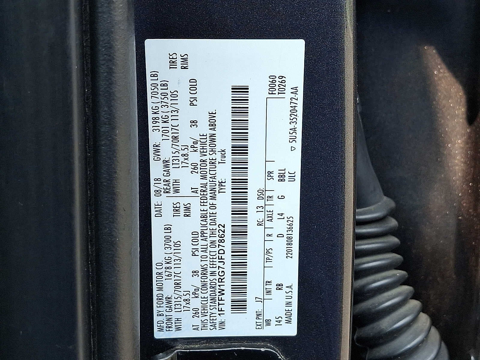 2018 Ford F-150 Raptor 4WD SuperCrew 5.5 Box