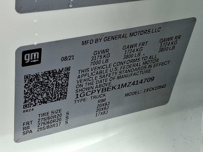 2021 Chevrolet Silverado 1500 4WD Crew Cab 147 Custom