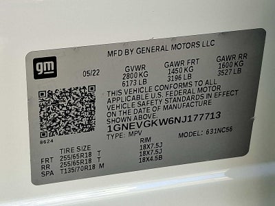 2022 Chevrolet Traverse AWD 4dr LT Cloth w/1LT