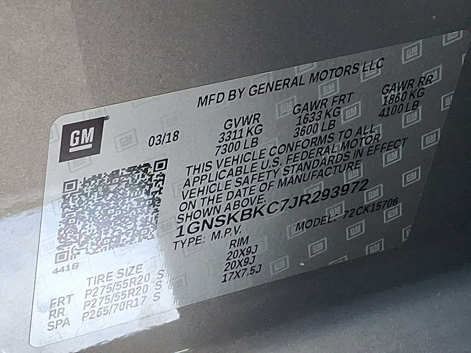 2018 Chevrolet Tahoe 4WD 4dr LT