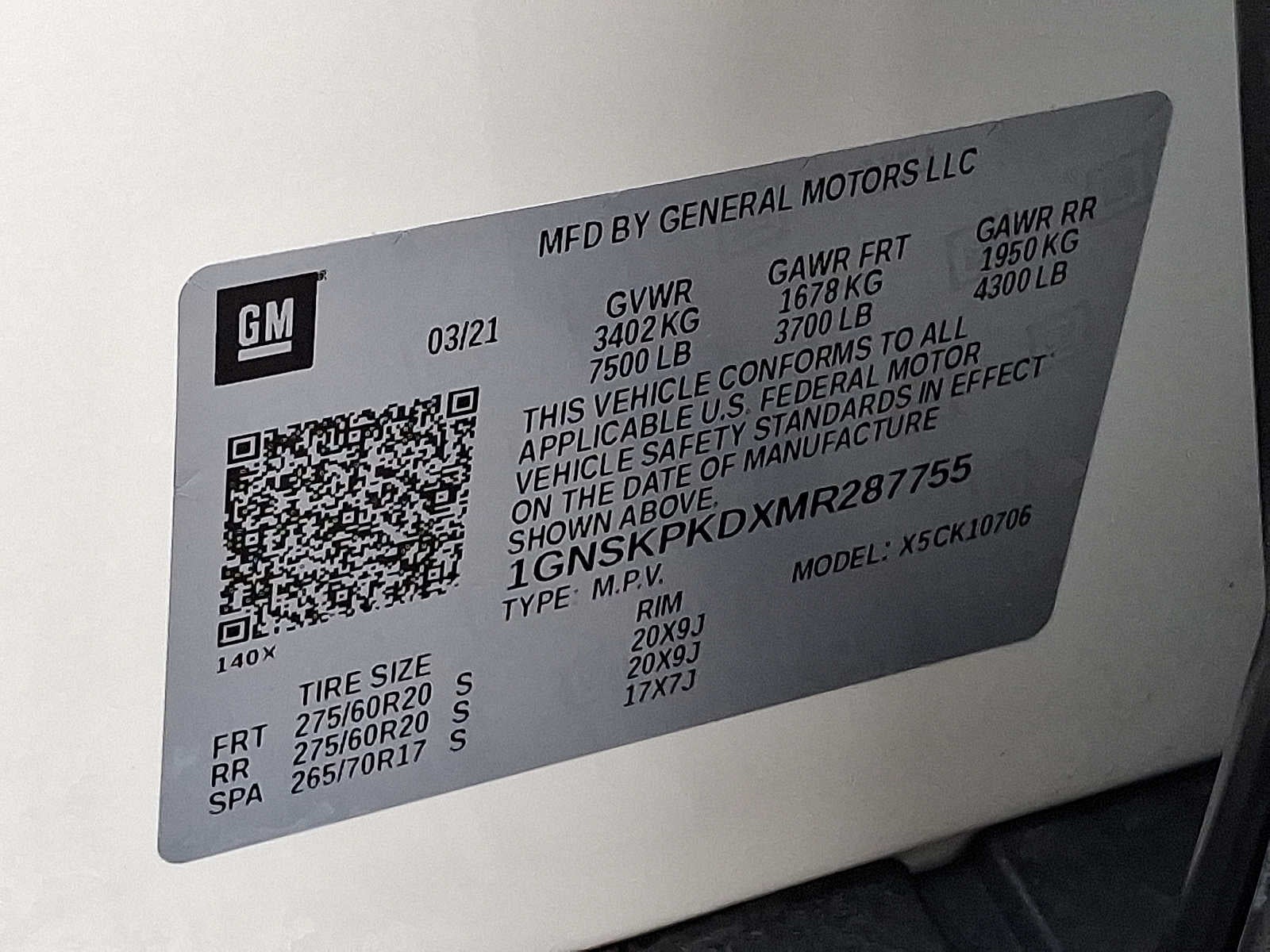 2021 Chevrolet Tahoe 4WD 4dr Z71