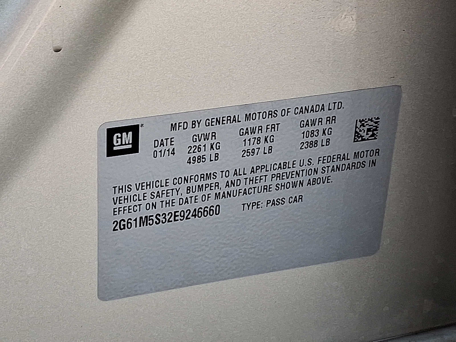 2014 Cadillac XTS 4dr Sdn Luxury FWD
