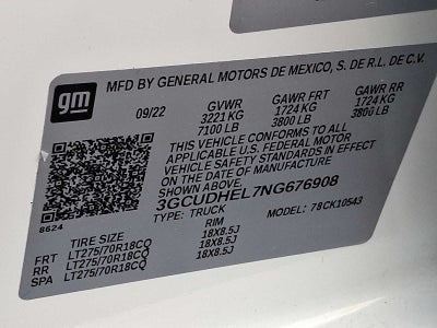 2022 Chevrolet Silverado 1500 4WD Crew Cab 147 ZR2