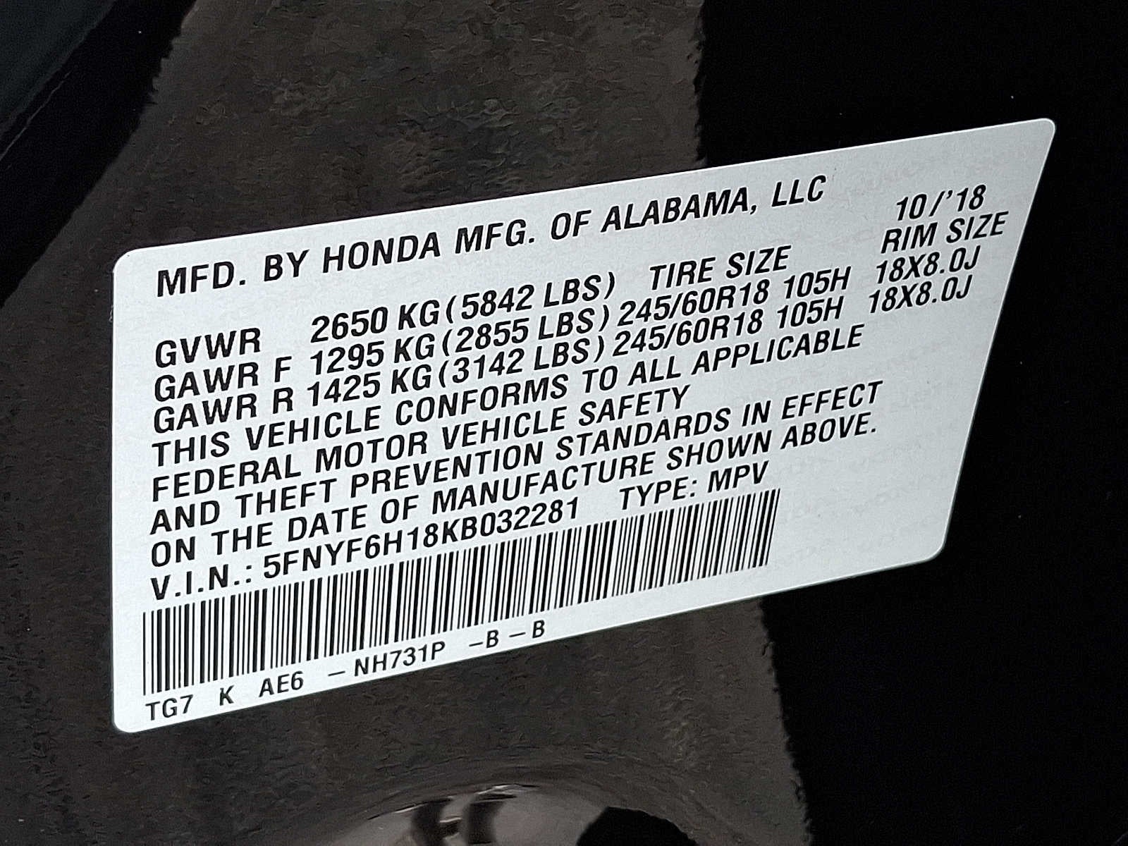 2019 Honda Pilot LX AWD