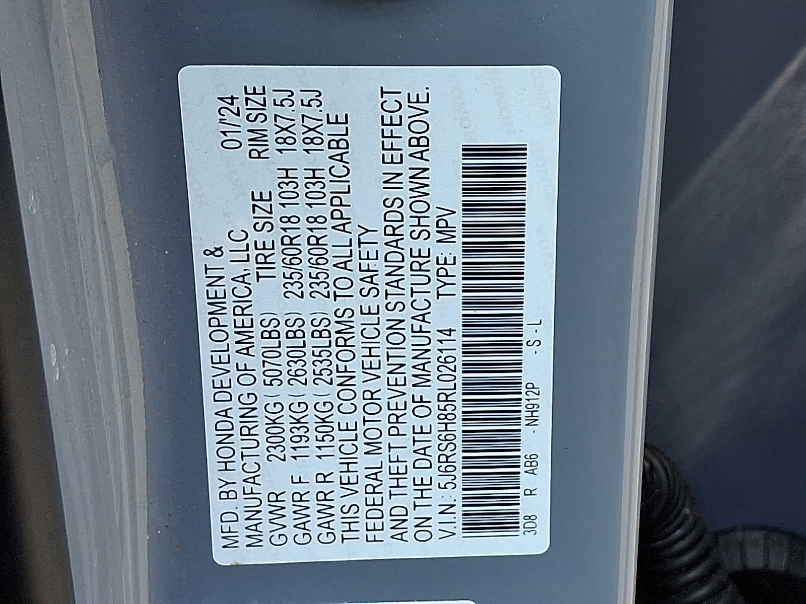 2024 Honda CR-V Hybrid Sport-L AWD
