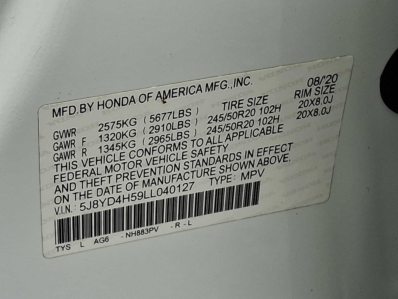 2020 Acura MDX SH-AWD 7-Passenger w/Technology Pkg