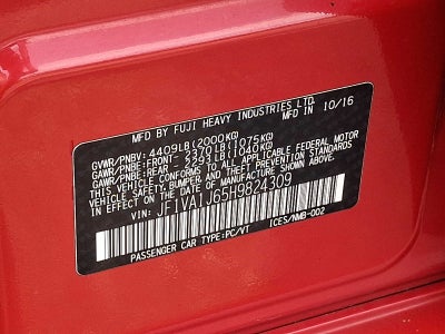 2017 Subaru WRX Limited Manual