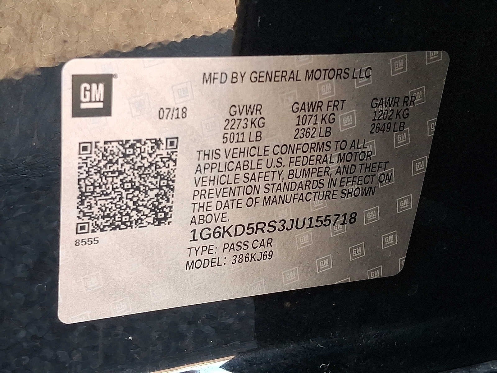 2018 Cadillac CT6 4dr Sdn 3.6L Luxury AWD