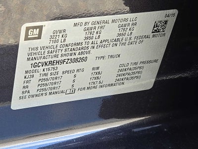 2015 Chevrolet Silverado 1500 4WD Double Cab 143.5 LT w/1LT