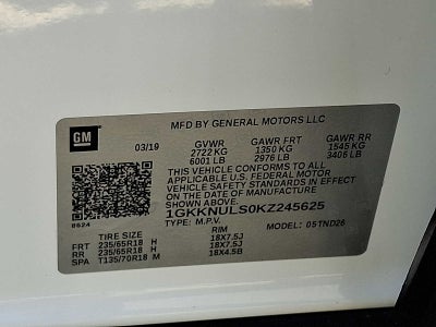 2019 GMC Acadia AWD 4dr SLT w/SLT-1
