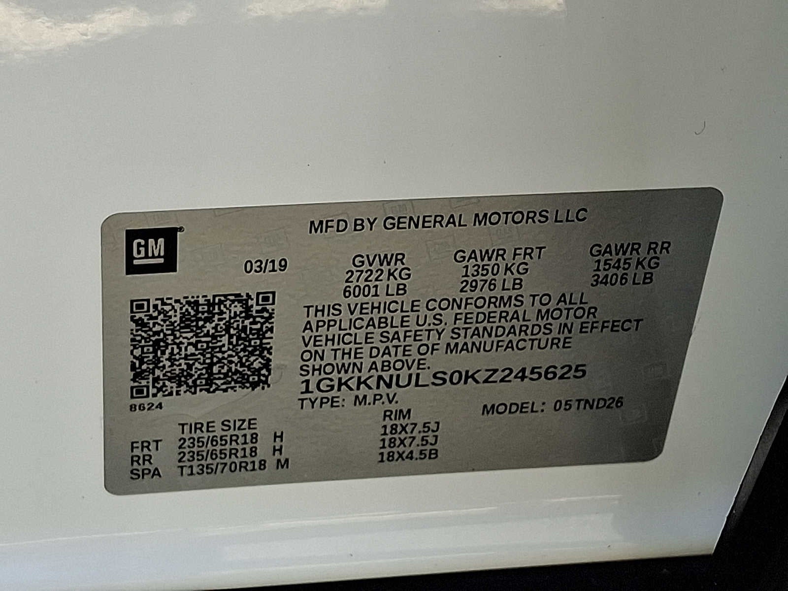2019 GMC Acadia AWD 4dr SLT w/SLT-1