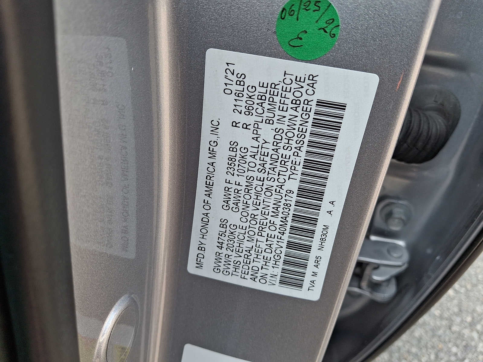 2021 Honda Accord Sport SE 1.5T CVT