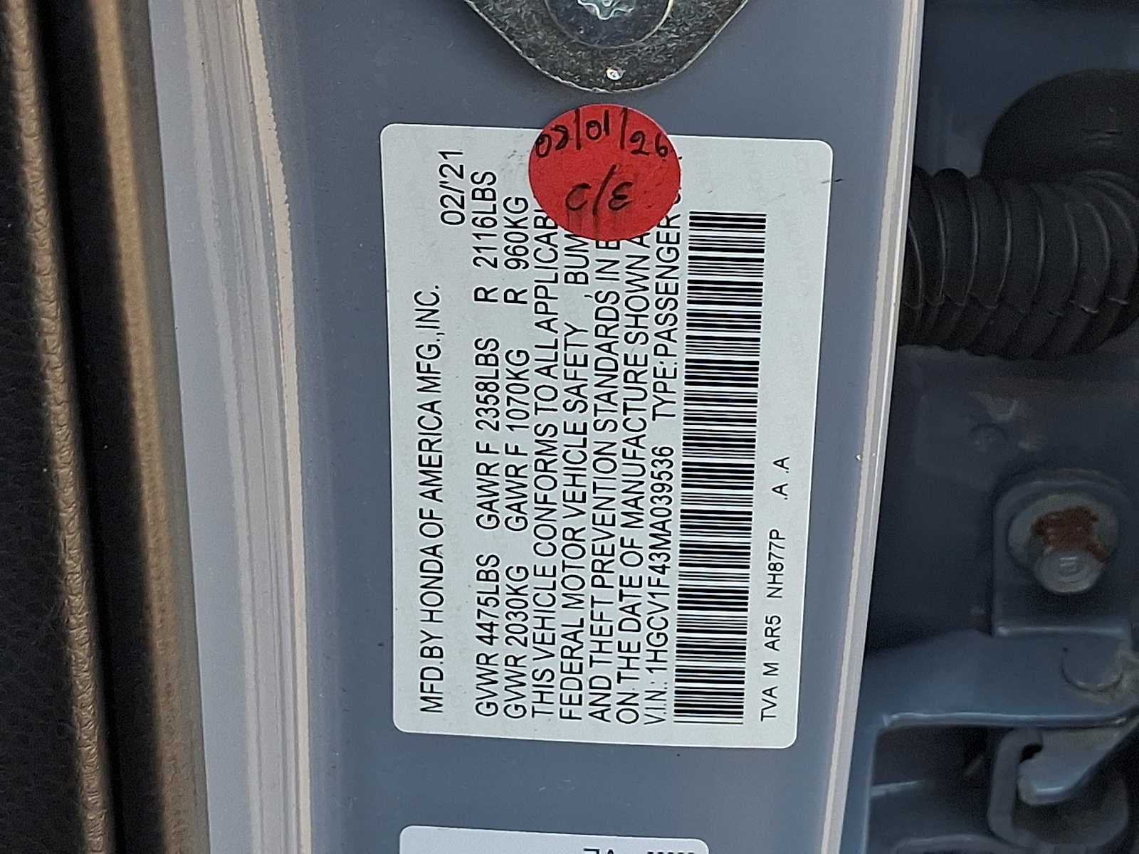 2021 Honda Accord Sport SE 1.5T CVT