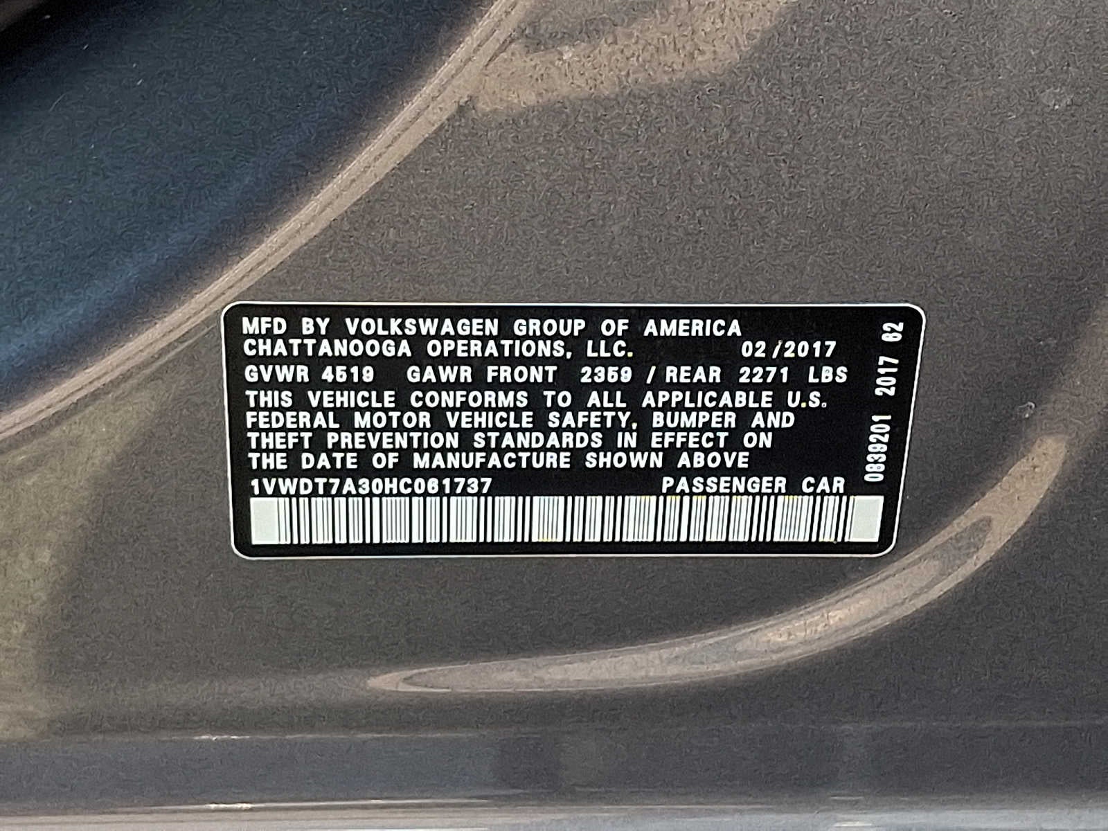 2017 Volkswagen Passat R-Line w/Comfort Pkg Auto