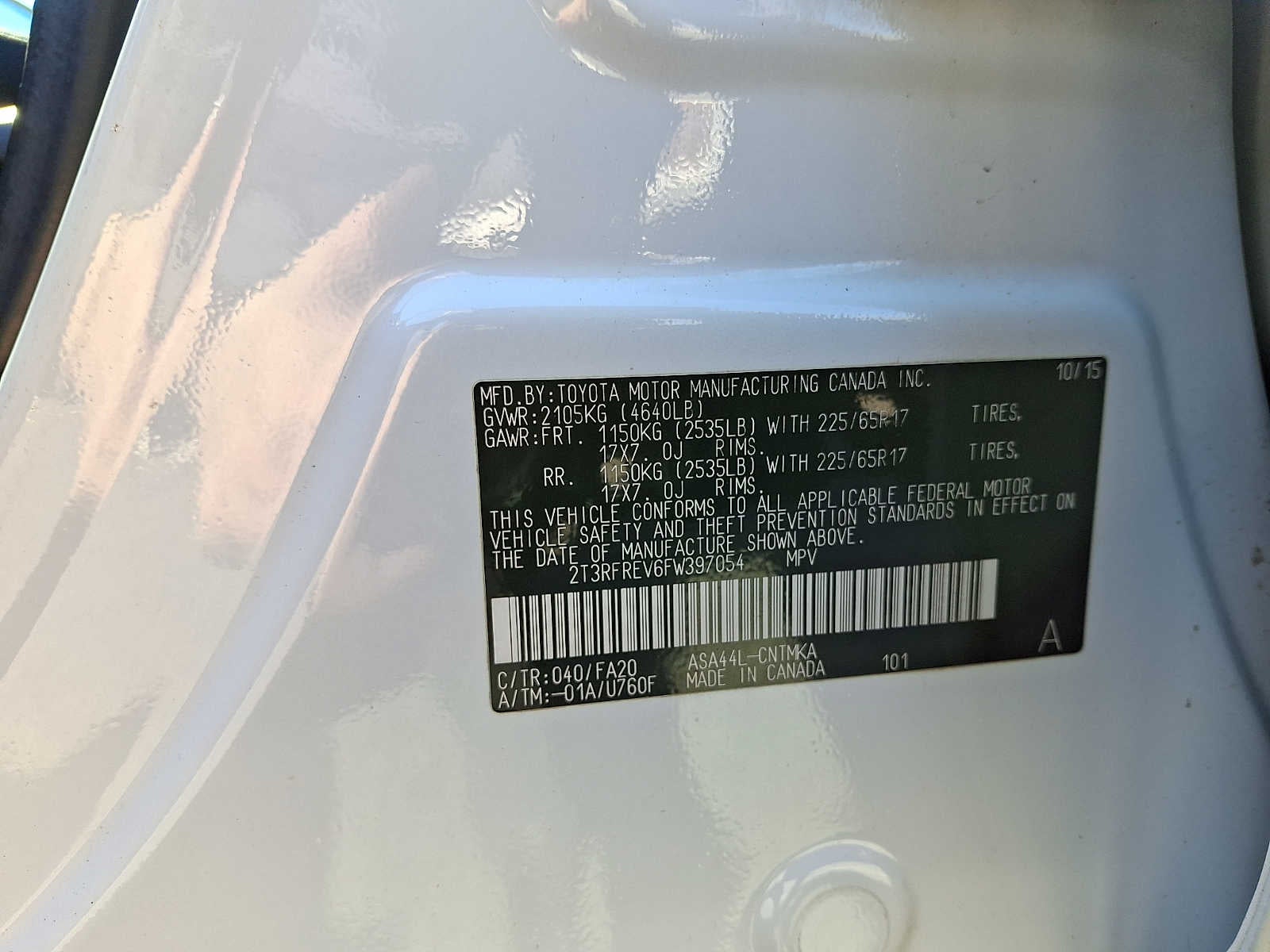 2015 Toyota RAV4 AWD 4dr XLE