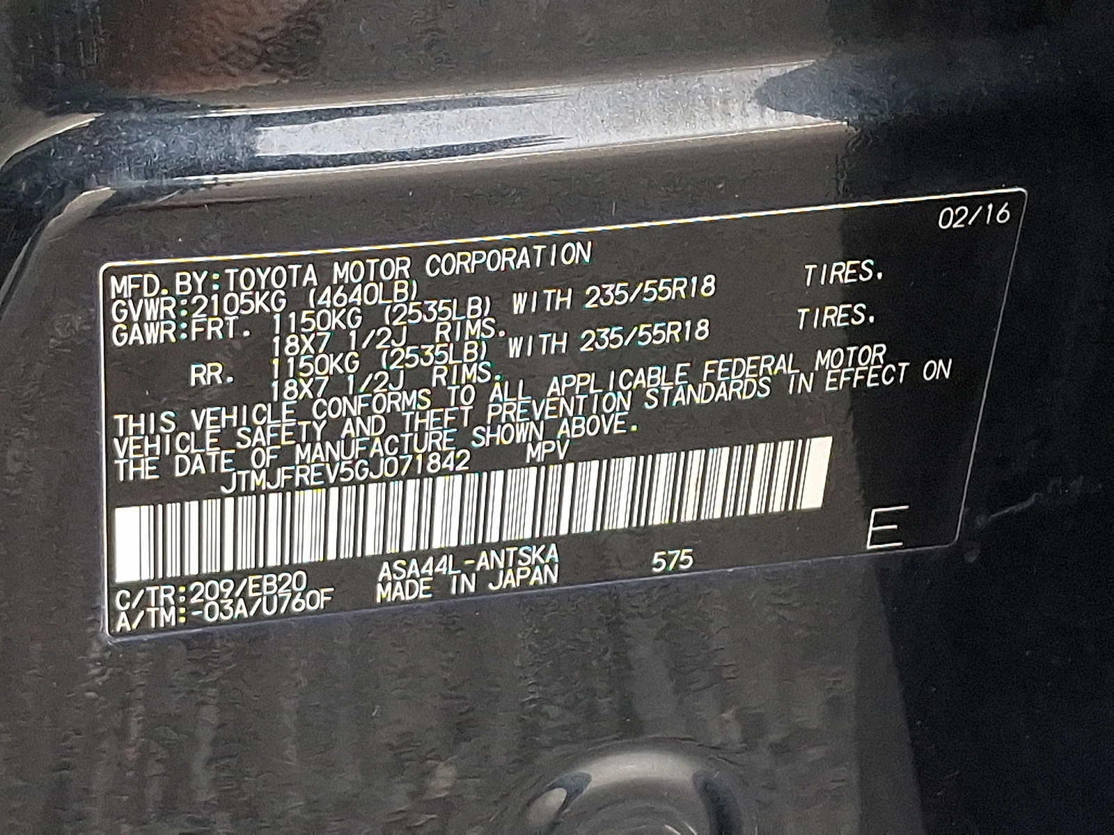 2016 Toyota RAV4 AWD 4dr SE