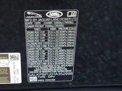 2026 Land Rover Range Rover P400 SE LWB 7 Seat