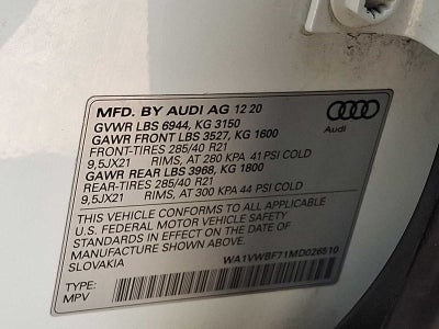 2021 Audi SQ7 Prestige 4.0 TFSI quattro